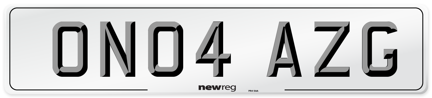 ON04 AZG Number Plate from New Reg